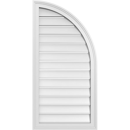 Ekena Millwork Quarter Round Top Right Surface Mount PVC Gable Vent w/ 2"W x 2"P Brickmould Sill Frame, 20"W x 40"H GVPQR20X4003SF